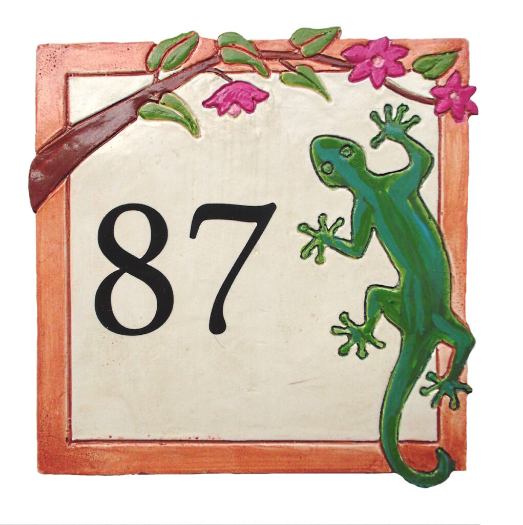 Numéro de maison avec gécko