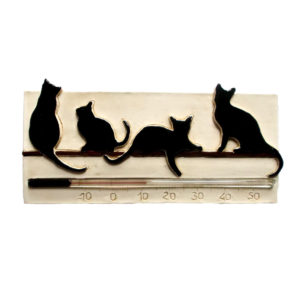 Thermomètre chat noir