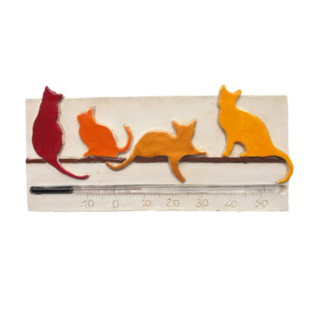 Thermomètre chats orange