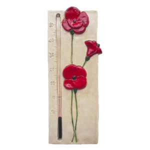 Thermomètre coquelicot rouge