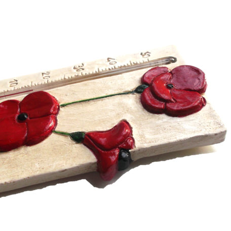 Thermomètre coquelicot de profil