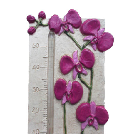 Thermomètre orchidée rose de profil