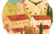 horloge rustique avec village méridional