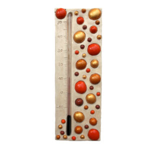Thermomètre personnalisé bulle, coloris orange cuivre et doré