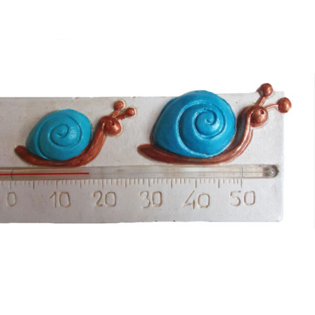 Thermomètre escargot-artisanat catalan-bleu