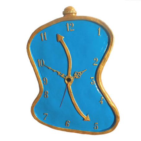 Horloge molle bleu style Dali