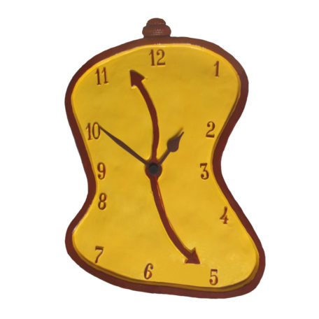 Horloge molle jaune, style Dali