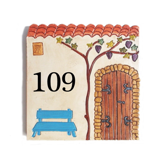 plaque numéro maison decoratif-vieille porte - personnalisable