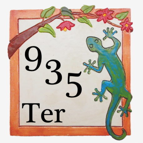 Plaque numéro de maison personnalisé avec 3 chiffres obliques et Ter