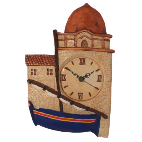 Horloge barque catalane bleu