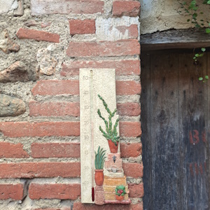 Thermomètre mur végétal géant sur un mur